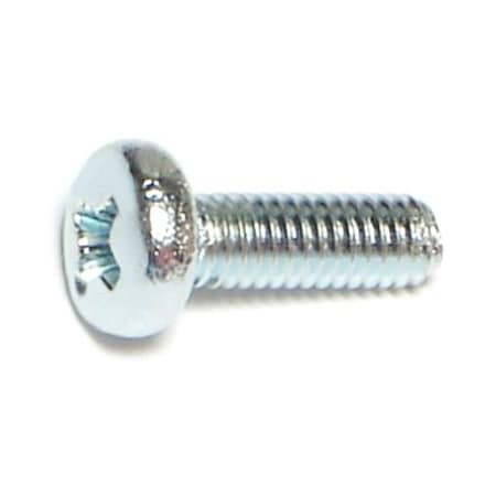 M4-0.70 X 12 Mm Phillips Pan Machine Screw, Zinc Plated Steel, 25 PK